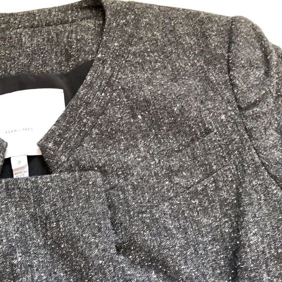Adam Lippes wool/silk blend grey short jacket S 2 - Picture 6 of 9